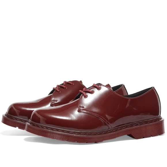 DR. MARTENS 1461 MONO SHOE - MADE IN ENGLANDOXBLOOD PATENT LAMPER - Picture 1 of 4